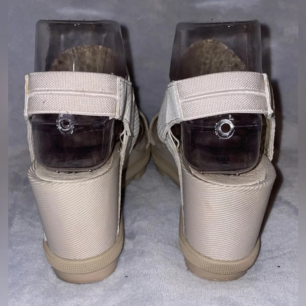 Sorel Women’s Joanie II White/Ivory Textured Wedge Sandals Slingback NL3557-125 - Picture 7 of 11